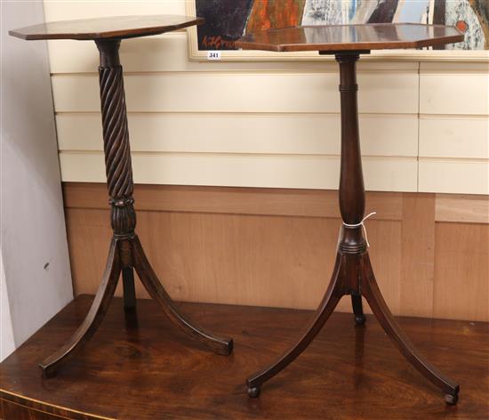 Two mahogany tripod tables W.41cm and W.38cm